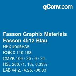 カラーコード: Fasson Graphix Materials - Fasson 4512 Blau | qconv.com