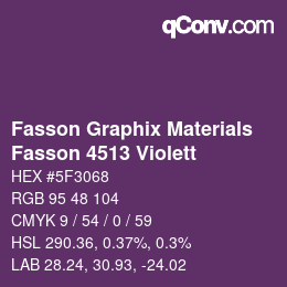 カラーコード: Fasson Graphix Materials - Fasson 4513 Violett | qconv.com