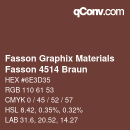 Código de color: Fasson Graphix Materials - Fasson 4514 Braun | qconv.com