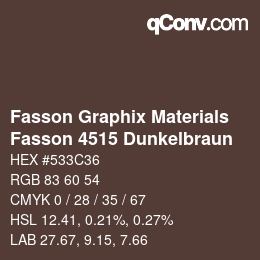 カラーコード: Fasson Graphix Materials - Fasson 4515 Dunkelbraun | qconv.com