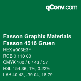 カラーコード: Fasson Graphix Materials - Fasson 4516 Gruen | qconv.com