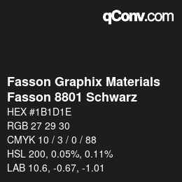 Farbcode: Fasson Graphix Materials - Fasson 8801 Schwarz | qconv.com