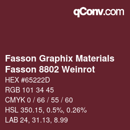 Code couleur: Fasson Graphix Materials - Fasson 8802 Weinrot | qconv.com