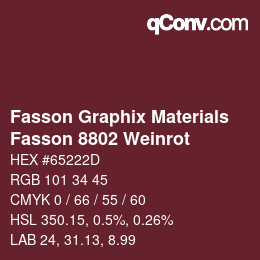 カラーコード: Fasson Graphix Materials - Fasson 8802 Weinrot | qconv.com