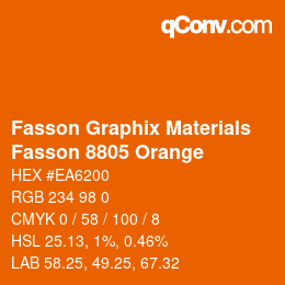 Farbcode: Fasson Graphix Materials - Fasson 8805 Orange | qconv.com