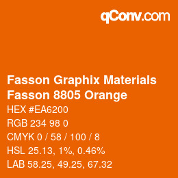 Código de color: Fasson Graphix Materials - Fasson 8805 Orange | qconv.com