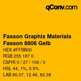 Color code: Fasson Graphix Materials - Fasson 8806 Gelb | qconv.com