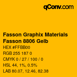 Código de color: Fasson Graphix Materials - Fasson 8806 Gelb | qconv.com