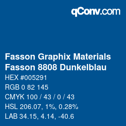 カラーコード: Fasson Graphix Materials - Fasson 8808 Dunkelblau | qconv.com