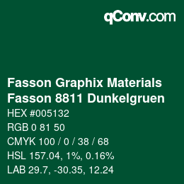 Farbcode: Fasson Graphix Materials - Fasson 8811 Dunkelgruen | qconv.com