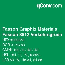 Código de color: Fasson Graphix Materials - Fasson 8812 Verkehrsgruen | qconv.com