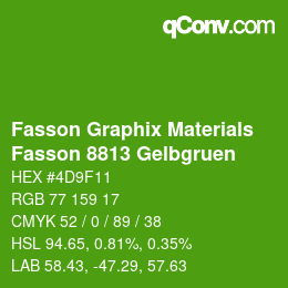 Código de color: Fasson Graphix Materials - Fasson 8813 Gelbgruen | qconv.com