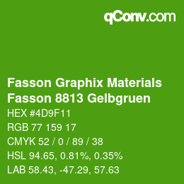 カラーコード: Fasson Graphix Materials - Fasson 8813 Gelbgruen | qconv.com