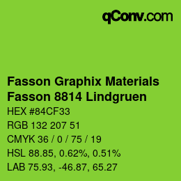 カラーコード: Fasson Graphix Materials - Fasson 8814 Lindgruen | qconv.com