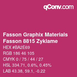 カラーコード: Fasson Graphix Materials - Fasson 8815 Zyklame | qconv.com