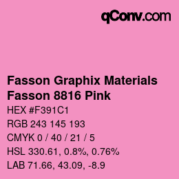 カラーコード: Fasson Graphix Materials - Fasson 8816 Pink | qconv.com