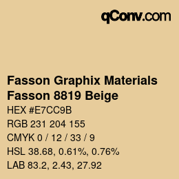 カラーコード: Fasson Graphix Materials - Fasson 8819 Beige | qconv.com