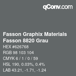 Código de color: Fasson Graphix Materials - Fasson 8820 Grau | qconv.com