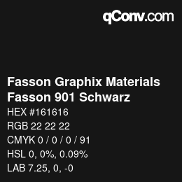 Farbcode: Fasson Graphix Materials - Fasson 901 Schwarz | qconv.com