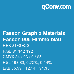 Farbcode: Fasson Graphix Materials - Fasson 905 Himmelblau | qconv.com