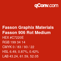 颜色代码: Fasson Graphix Materials - Fasson 906 Rot Medium | qconv.com