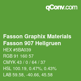 カラーコード: Fasson Graphix Materials - Fasson 907 Hellgruen | qconv.com