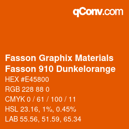 カラーコード: Fasson Graphix Materials - Fasson 910 Dunkelorange | qconv.com