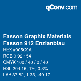 Farbcode: Fasson Graphix Materials - Fasson 912 Enzianblau | qconv.com