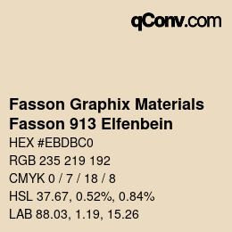 Code couleur: Fasson Graphix Materials - Fasson 913 Elfenbein | qconv.com