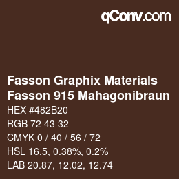 Farbcode: Fasson Graphix Materials - Fasson 915 Mahagonibraun | qconv.com