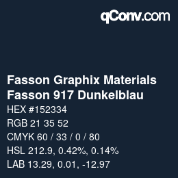 カラーコード: Fasson Graphix Materials - Fasson 917 Dunkelblau | qconv.com