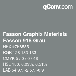 Code couleur: Fasson Graphix Materials - Fasson 918 Grau | qconv.com