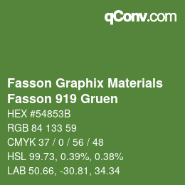 カラーコード: Fasson Graphix Materials - Fasson 919 Gruen | qconv.com