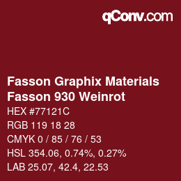 カラーコード: Fasson Graphix Materials - Fasson 930 Weinrot | qconv.com