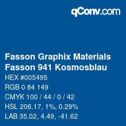 Farbcode: Fasson Graphix Materials - Fasson 941 Kosmosblau | qconv.com