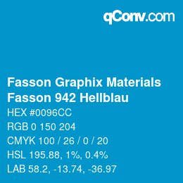 Code couleur: Fasson Graphix Materials - Fasson 942 Hellblau | qconv.com