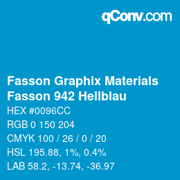 カラーコード: Fasson Graphix Materials - Fasson 942 Hellblau | qconv.com