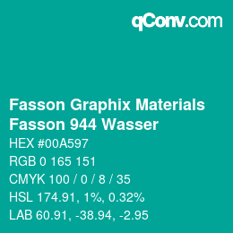 カラーコード: Fasson Graphix Materials - Fasson 944 Wasser | qconv.com