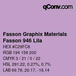 カラーコード: Fasson Graphix Materials - Fasson 946 Lila | qconv.com