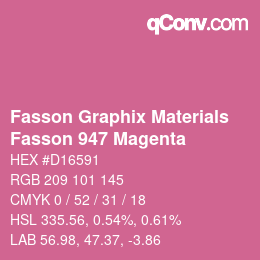 カラーコード: Fasson Graphix Materials - Fasson 947 Magenta | qconv.com