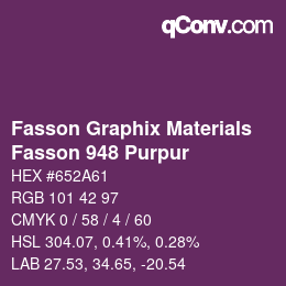 カラーコード: Fasson Graphix Materials - Fasson 948 Purpur | qconv.com