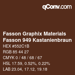 颜色代码: Fasson Graphix Materials - Fasson 949 Kastanienbraun | qconv.com