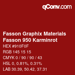 カラーコード: Fasson Graphix Materials - Fasson 950 Karminrot | qconv.com