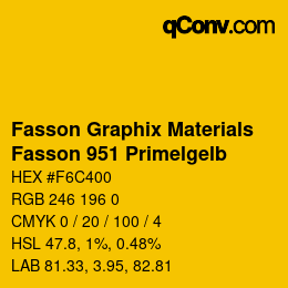 Código de color: Fasson Graphix Materials - Fasson 951 Primelgelb | qconv.com