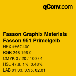 Código de color: Fasson Graphix Materials - Fasson 951 Primelgelb | qconv.com