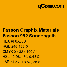 カラーコード: Fasson Graphix Materials - Fasson 952 Sonnengelb | qconv.com