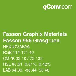 Farbcode: Fasson Graphix Materials - Fasson 956 Grasgruen | qconv.com