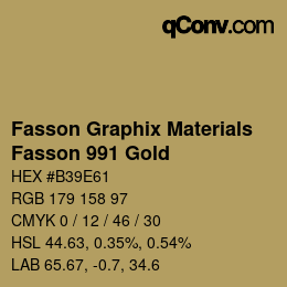 カラーコード: Fasson Graphix Materials - Fasson 991 Gold | qconv.com