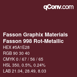 Farbcode: Fasson Graphix Materials - Fasson 998 Rot-Metallic | qconv.com