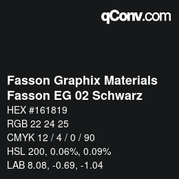 Farbcode: Fasson Graphix Materials - Fasson EG 02 Schwarz | qconv.com